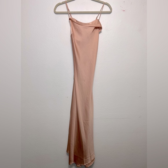 ASTR The‎ Label Blush Pink Satin Cowl Neck Slip Midi Dress Size Medium - Picture 2 of 8